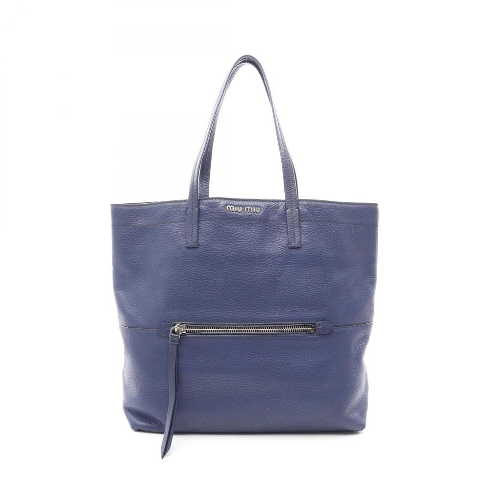 Miu Miu Tote Bag Leather Blue
